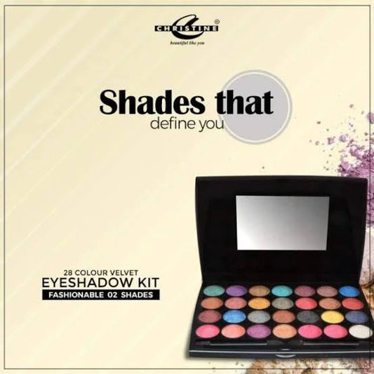 CHRISTINE 28 COLOURS VELVET EYE SHADOW KIT